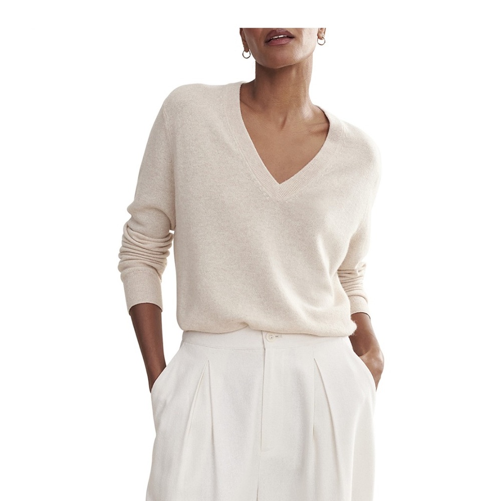 Jenni Kayne Flynn 100% Cashmere Sweater in Oatmeal